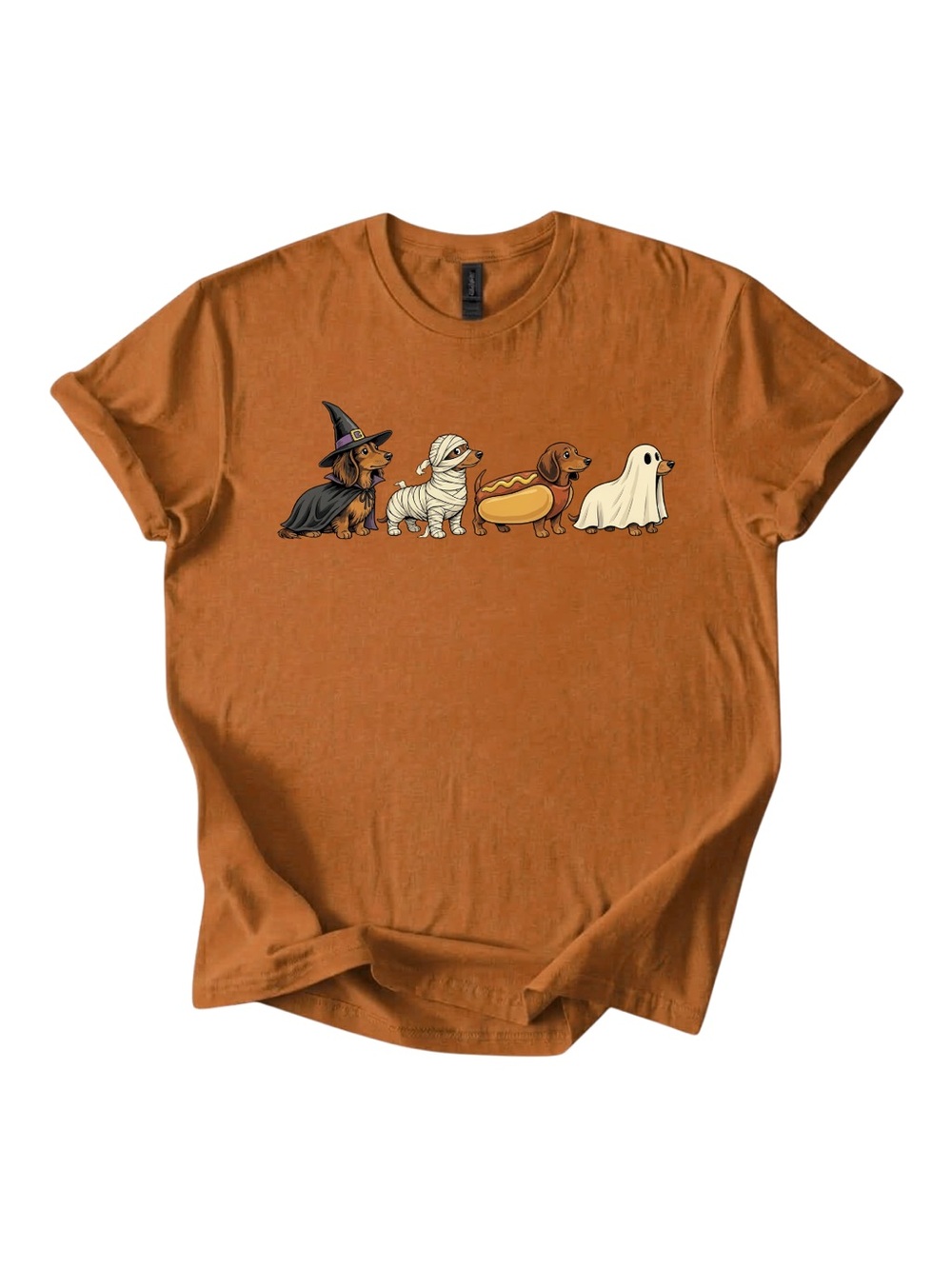 Gildan Dachshund Halloween Costume Graphic Tee - Orange
